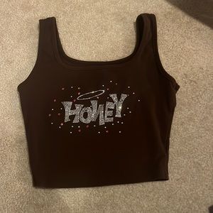 SHEIN bejeweled honey crop tank top